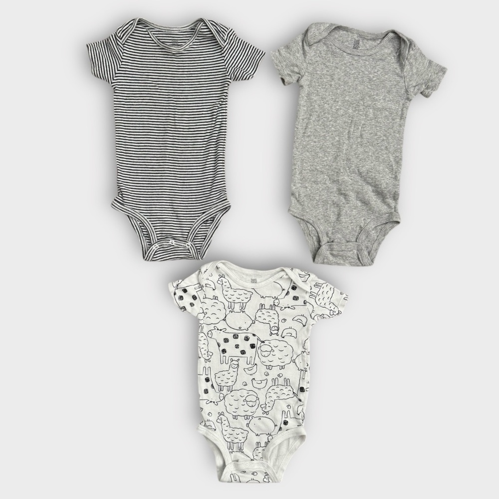 Gray and White Kids One Piece Set